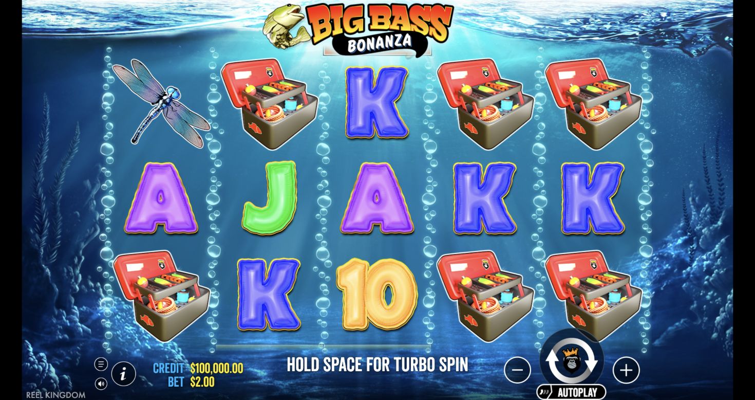 Original international Big Bass Bonanza reference screen; virtual credit is not withdrawable.